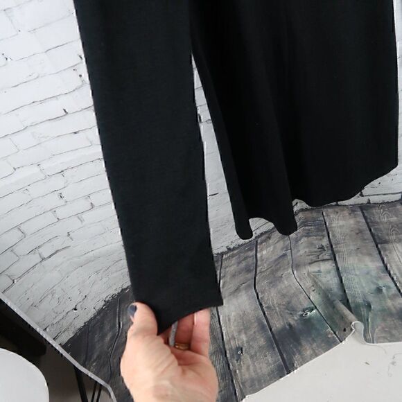 PHILOSOPHY BLACK LONG SLEEVE ROUND NECK MIDI KNIT SWEATER DRESS SIZE SMALL - Picture 6 of 9